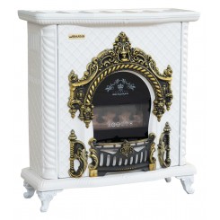 بخاری شومینه طرح امپراطور سفید طلایی بهکاران 30000