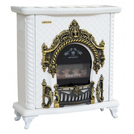 بخاری شومینه طرح امپراطور سفید طلایی بهکاران 30000