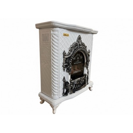 بخاری شومینه طرح امپراطور سفید طلایی بهکاران 30000