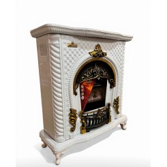 بخاری شومینه نیو پرنس سفید طلایی بهکاران