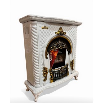 بخاری شومینه نیو پرنس سفید طلایی بهکاران