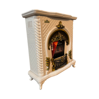 بخاری شومینه نیو پرنس سفید طلایی بهکاران